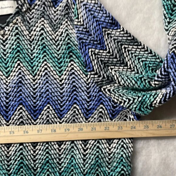 NWT Alfred Dunner Womens Multicolor Aurora Borealis Zigzag Print Knit Top Sz XL - Picture 4 of 7